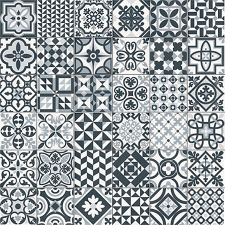 One square metre of Patchwork Grey design