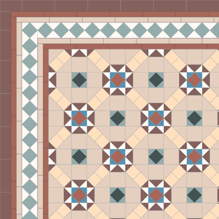 Edison 50 | LM-335 | Victorian style green-toned tile pattern with ...