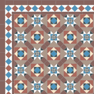 Encaustic Tiles - Bowood 50 design: Multi-colour pattern, featuring a Black and White encaustic tile.