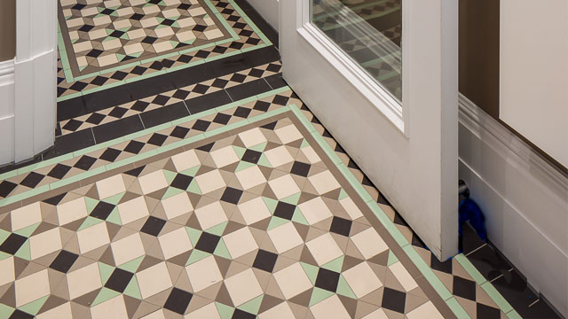 Contemporary Tile Design London Mosaic, Geometric Pattern Floor Tiles