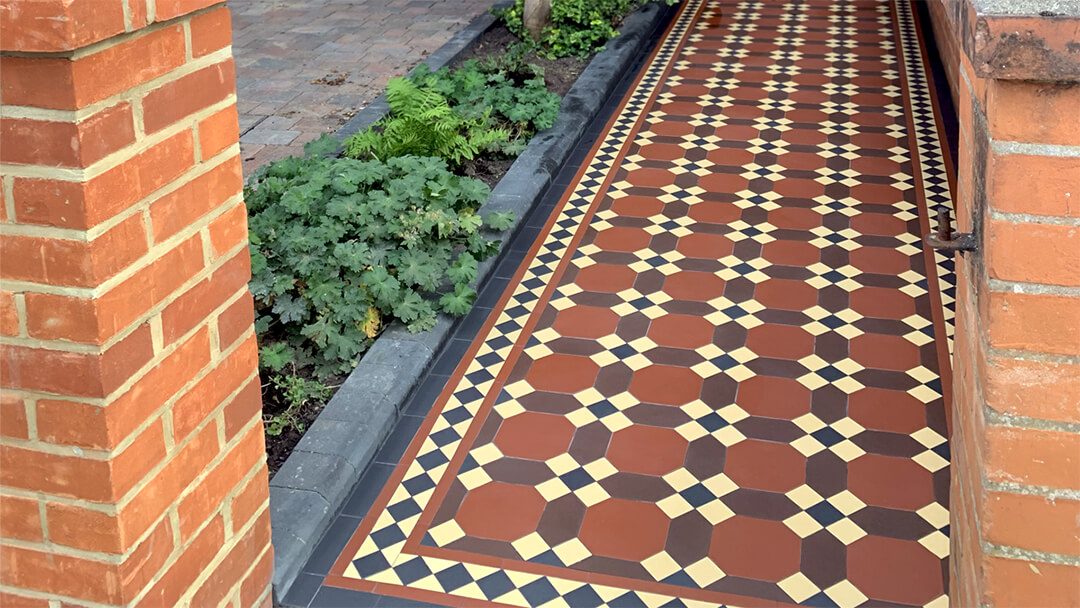 Reproduction Edwardian path tiles.