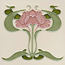 Iris - Art Nouveau glazed tile design