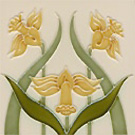 Narcissus 1 - Art Nouveau glazed tile design