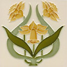 Narcissus 3 - Art Nouveau glazed tile design