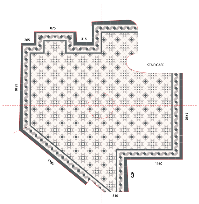 Example scale diagram of Victorian tile design