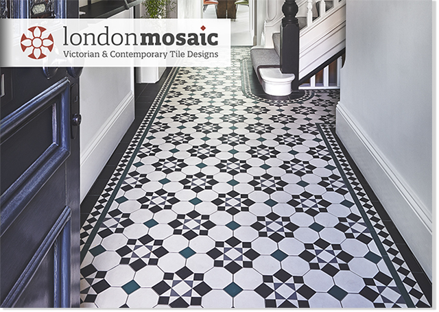 London Mosaic Victorian Floor Tiles, Black And White Mosaic Ceramic Floor Tile