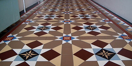 Victorian encaustic hall floor tiles