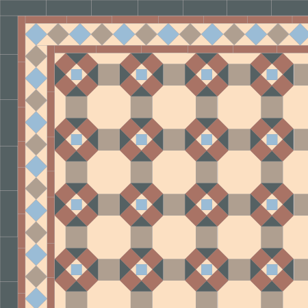 Octagon 140 - design using custom cut tiles